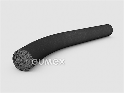 Rundes mikroporöses Profil, 50mm, Dichte 500kg/m3, EPDM, -30°C/+80°C, schwarz, 